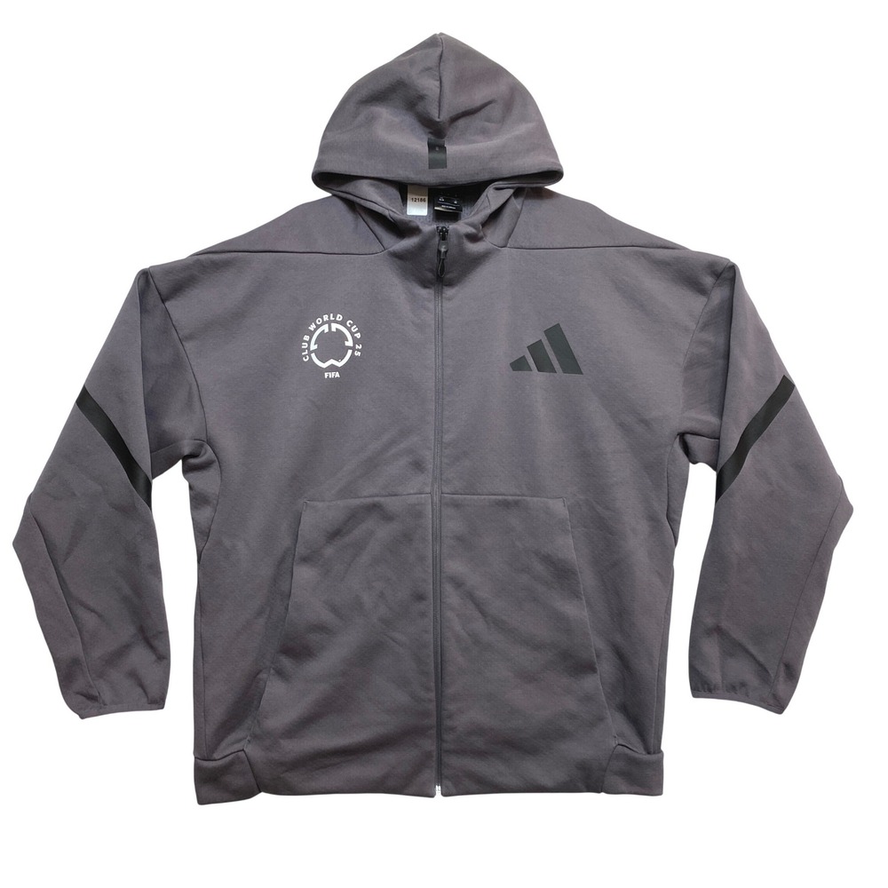 Adidas Hoodie Mens XL Grey FIFA Club World Cup 25 Z.N.E. Full-Zip Logo